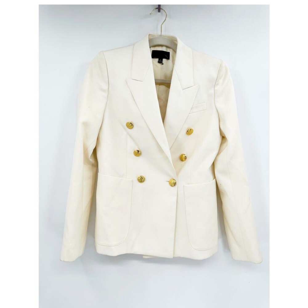 Nili Lotan Nathalia Jacket White Blazer Double Breasted NEEDS CLEANING Size 0